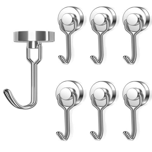 

Stainless steel magnetic hooks with magnets, 10kg vertical load capacity, 3kg horizontal load capacity, suitable for refrigerators, entryways, key hol