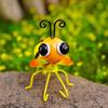 Metal Bee Garden Statue Small Cute Bumble Bee Sculpture Outside Fence Lawn Yard Art Ornament for Garden Backyard Table Wall Decor