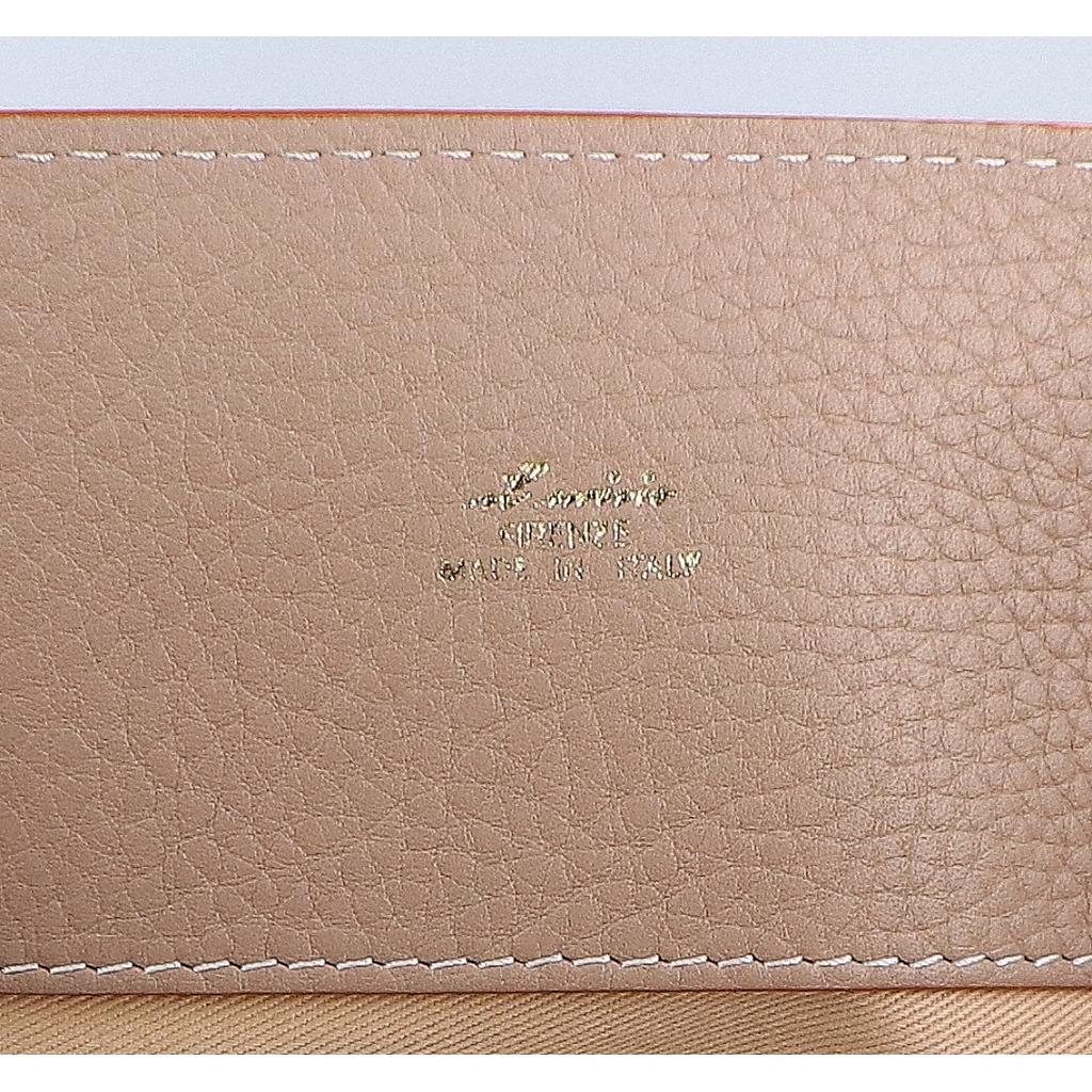 Il Micio Shrink Leather A-1 Tote Bag beigeUsed