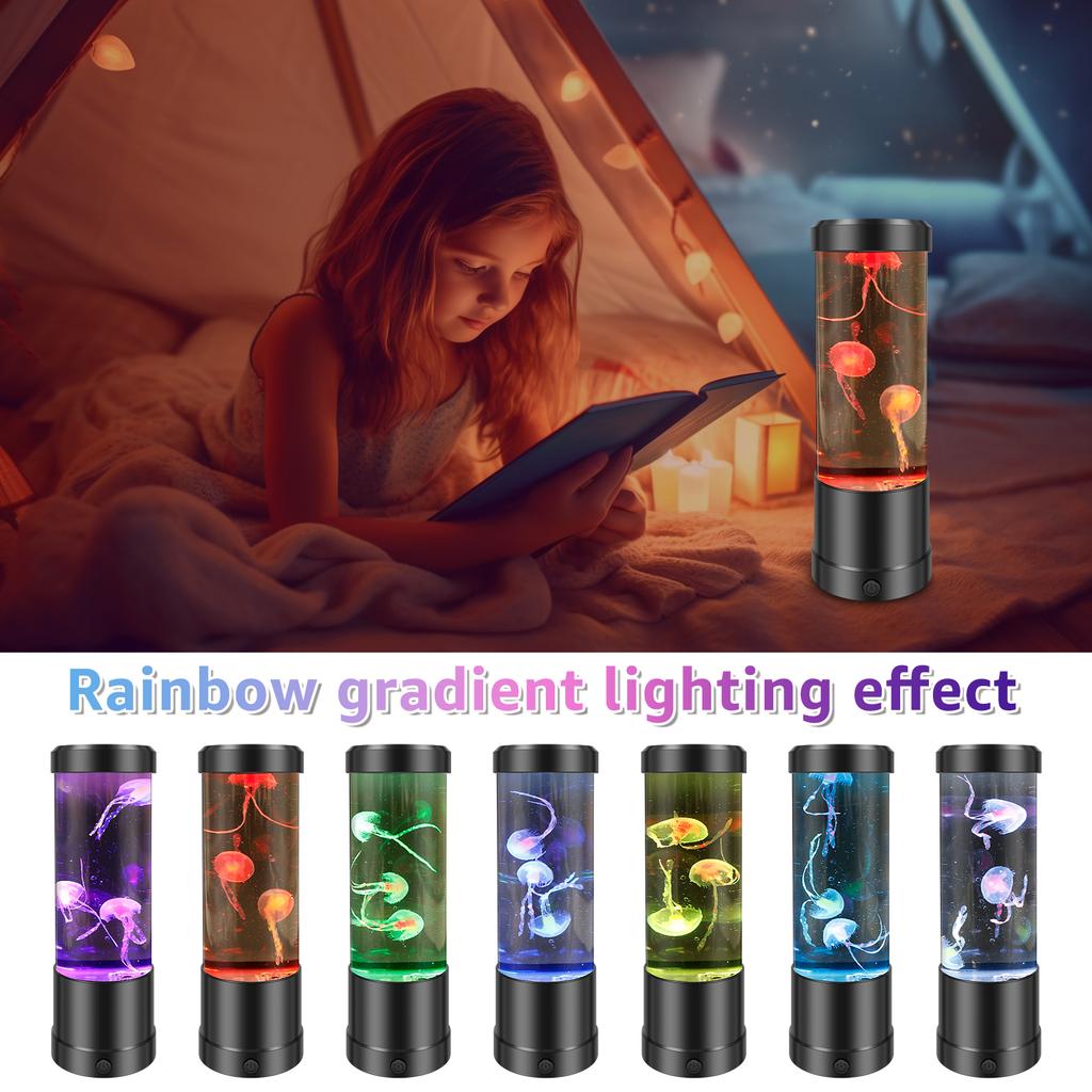 Realistic Jellyfish Lamp LED Mood Light 7 Colours Setting Realistic Aquarium Effect Night Light Sensory Decor Present for Kid