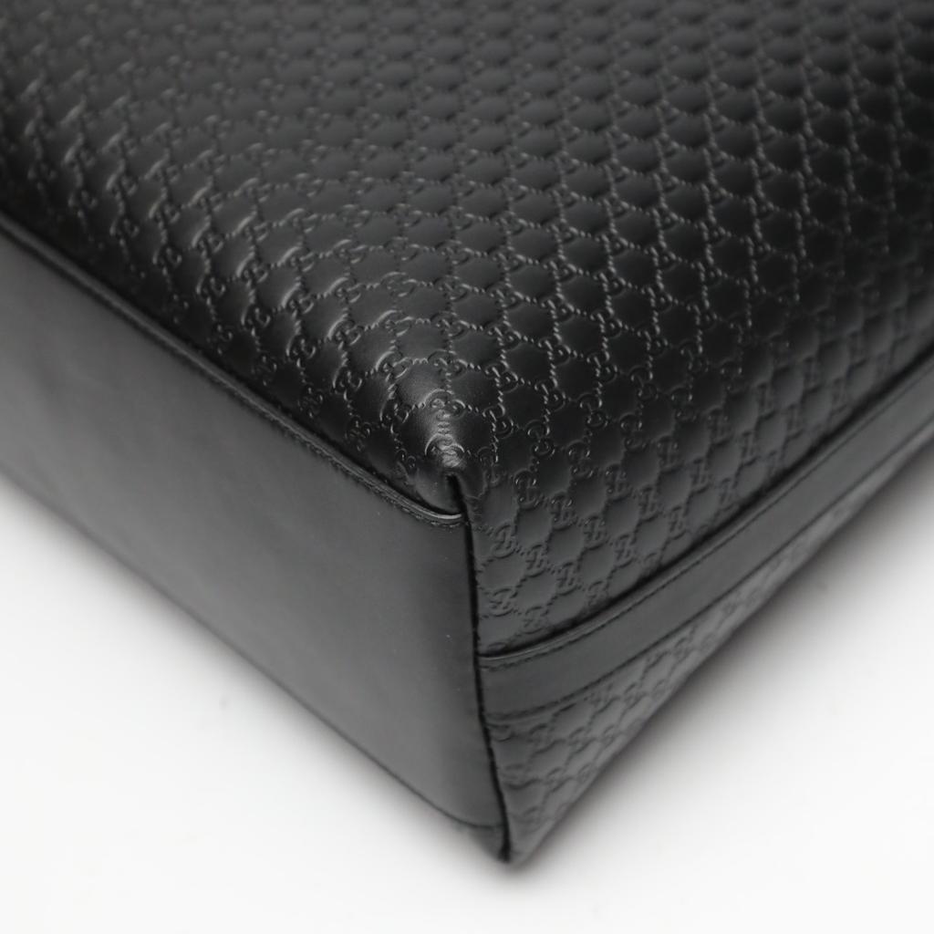 Gucci Guccisima Micro Shoulder Bag Leather Black Women 449732 Used