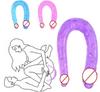 1PC Pink U Shape Soft Jelly Double Dildos Vagina Artificial Sex Toys Shop For Couple Women Gay Lesbian Masturbators Anal Plug