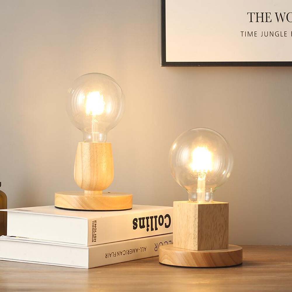 

Decor Solid Wood Living Room Night Light Bulb Holder Lamp Stand Base Wood Lamp Holder Lamp Base
