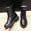 Snow boots women's new velvet thickened medium tube water-resistant and slip-resistant fur integrated winter warm cotton shoes and boots