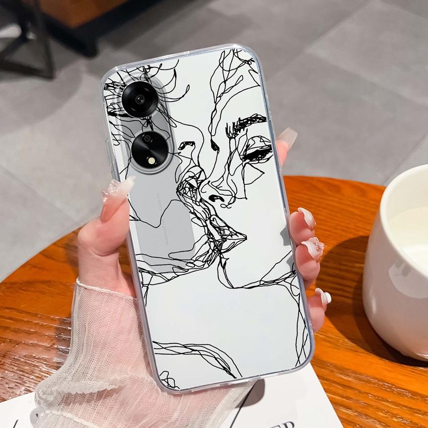 For Oppo A1 A11 A12 A15 A17K Luxury Transparent Lens Protection Cases Mysterious Whale Pattern Shockproof Protective Back Cover Shell For Oppo Housing