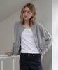 Basika Cashmere Basic Round Neck Cardigan (Gray)