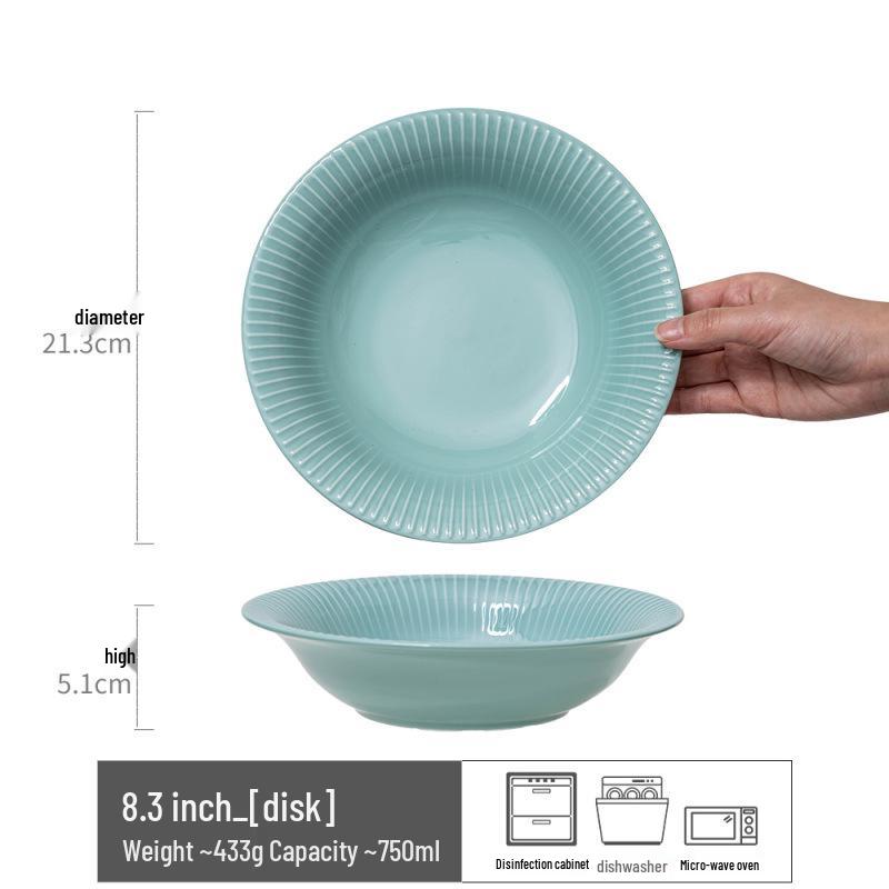 Retro Ceramic Large Bowls for Soup & Vegetables - Practical Tableware for Single Serving