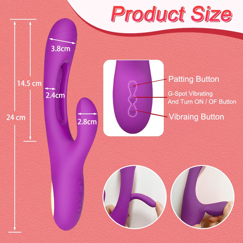 Rechargeable Dildo Flapping Tapping Vibrator for Women G Spot Clitoris Stimulator Dildo Vibrating Nipple Vagina Massager Female Sex Tos Adult Goods