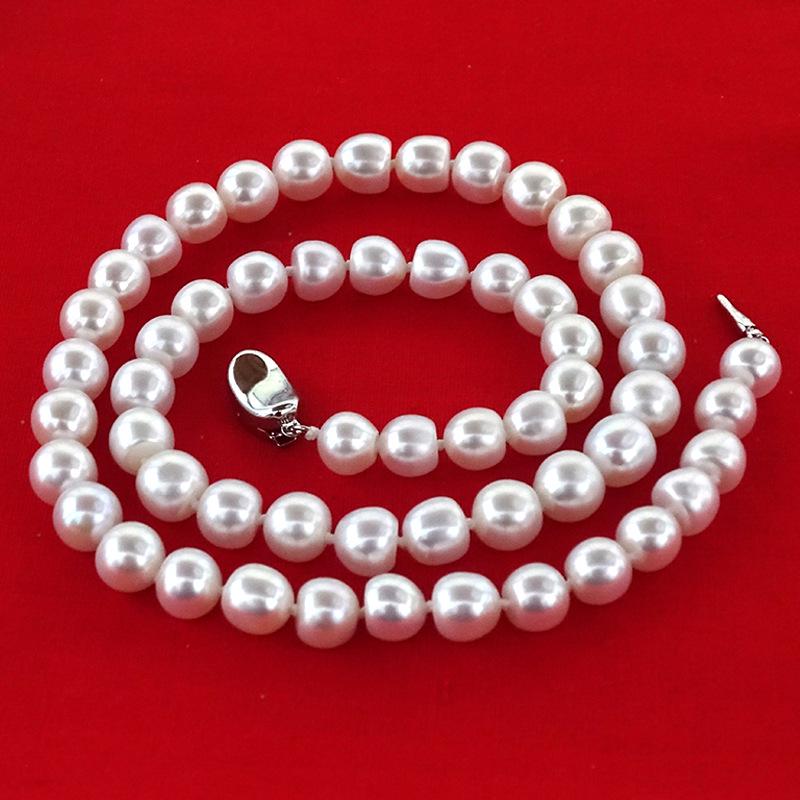 5A Sterlingsilber Verschluss Süßwasserperlenkette: Starker Glanz Geschenk für Mama oder Schwiegermutter