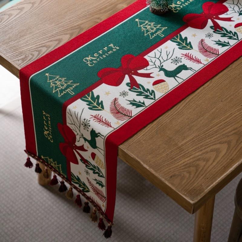 American Retro Jacquard Table Runner Dining Table Cloth Tea Table Cabinet Decorative Strip