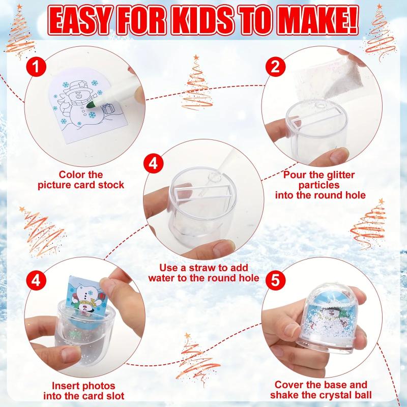 DIY Weihnachts-Schneekugel-Fotorahmen-Bastelset Basteln Sie Ihre eigenen Schneemann-Dekorationen Bastelset SCHNEE-Kugel-Bastelarbeiten