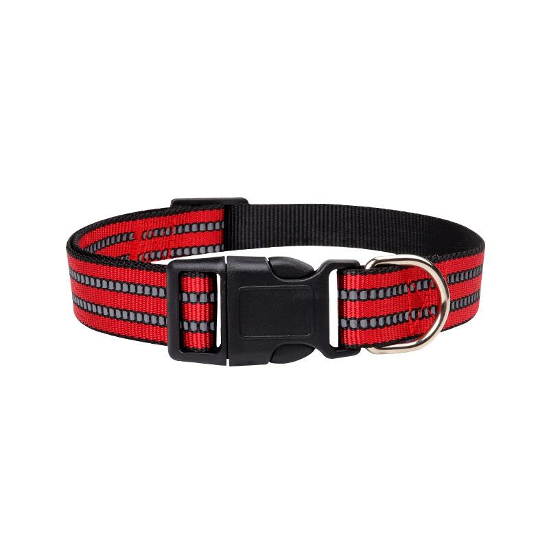Pet Dog Collar Reflective Silk Multi-colored Dog Neck Ring Pet Supplies Outdoor Dog Walking Traction Buckle Neck Cover Dog Strap