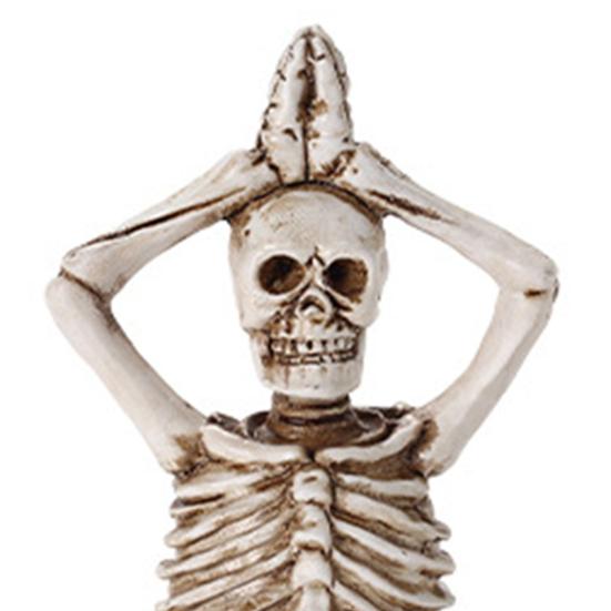 Baizihuahu Halloween Yoga Skeleton Statue, Funny Dead Figure for Party Decor, Resin Gothic Skull Ornament Haunted House, Garden Gift