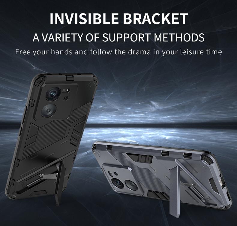 

Solid Armor Cyber Shockproof Case For Xiaomi K60 M123Stand Holder Cover Protect Cases