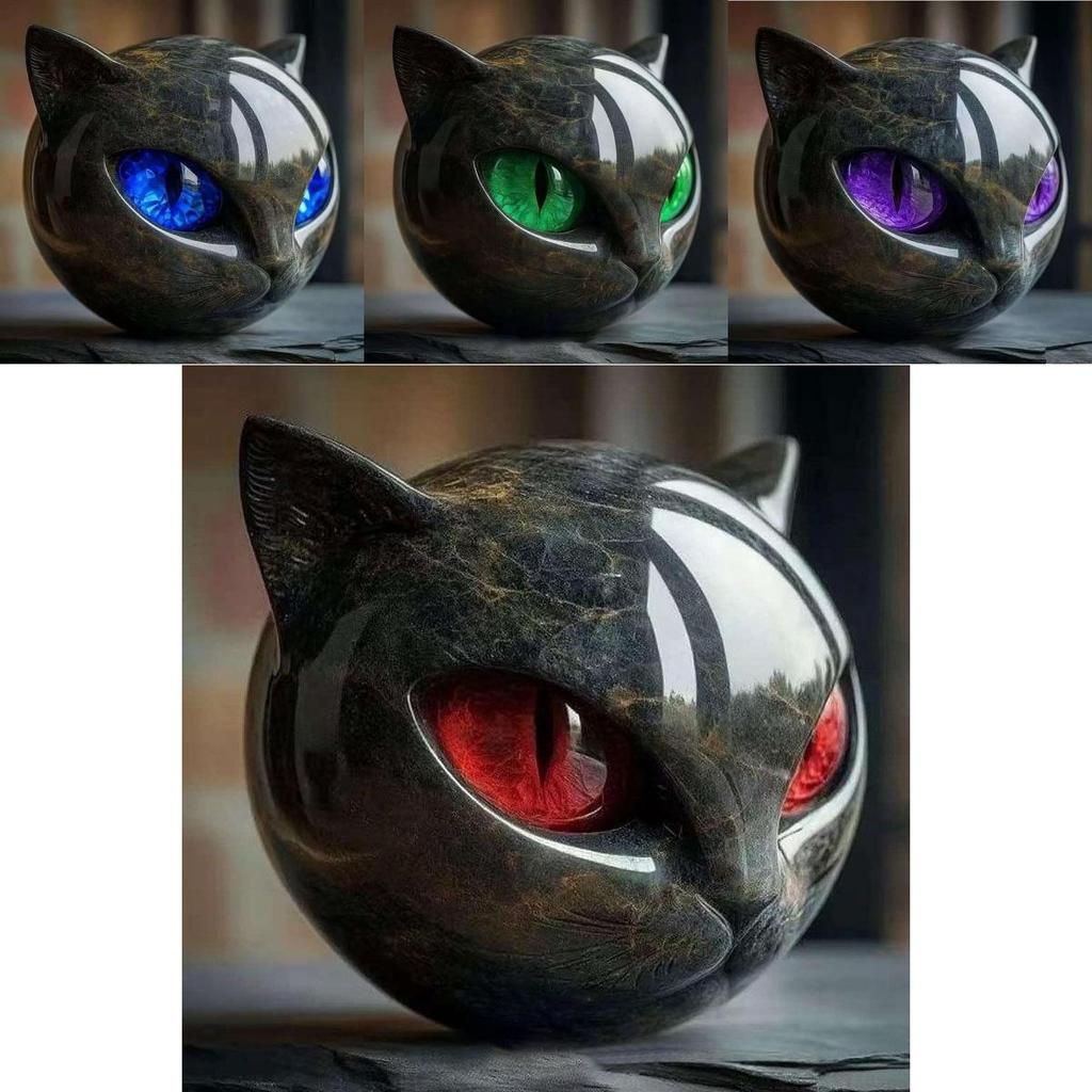 Creative Stone Patterned Cat Resin Ornaments For Party Decor And Giftgiving