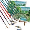 25-piece Oil Painting Pen Set Cotton Brush Nylon Bristle Material Beginner Diy Gouache Paint Brush for Kindergarten Art Courses
