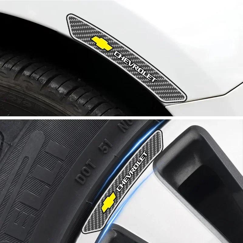ZBJ1 4Pcs Car Wheel Hub Rim Stickers Auto Decor Decals Carbon Fiber Sticker For Chevrolet Cruze Captiva Sail Corsa Aveo Accessories