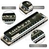 East Top Harmonica Blues Harmonica 13 Holes A Tuned Jazz Professionals for Adults Children Studying Practice Brass Cover Canvas Case Lucky13