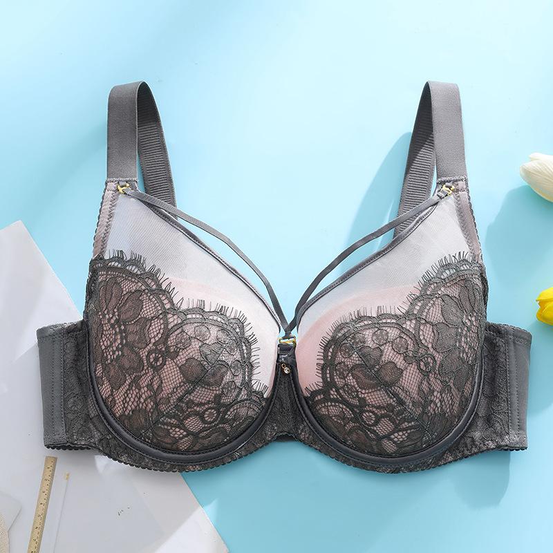 Cross Chest Plus Size Bra Women's Lace Sexy Push Up Bra U-shaped Plus Size Bra