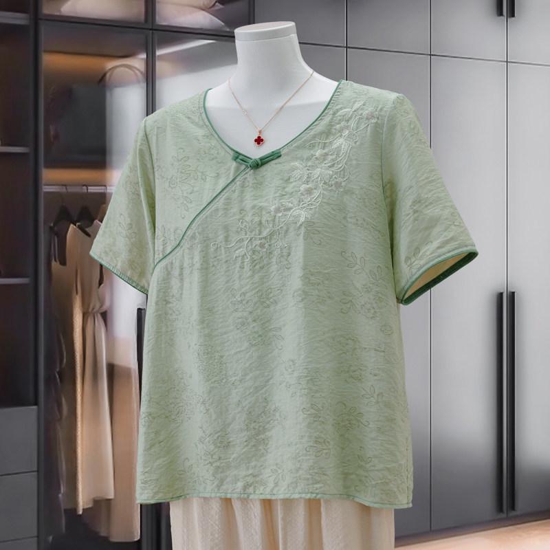 Mother's Day Retro Embroidered Short-Sleeve T-Shirt - Fashionable, Loose, and Versatile Summer Top