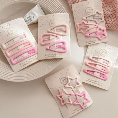 3Pcs Candy Color Star BB Hair Clips Korean Style Hairpin Cute Frosted Bangs Clips For Kids Girl Gifts Ornaments Accessories