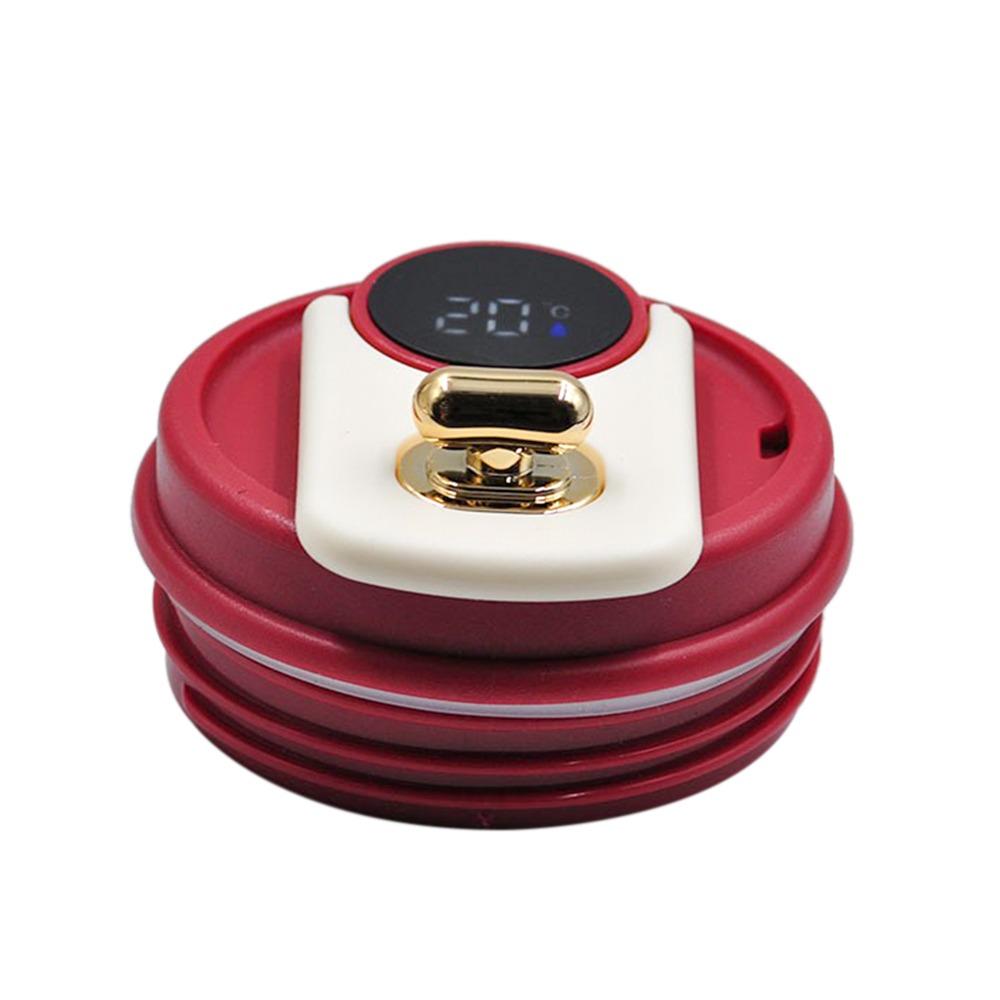 Plastic Flip Lid Cap Ring Sealed Leak Proof Spout Lid Intelligent Temperature Display Replace Cup Lid Sport Bottle Accessories