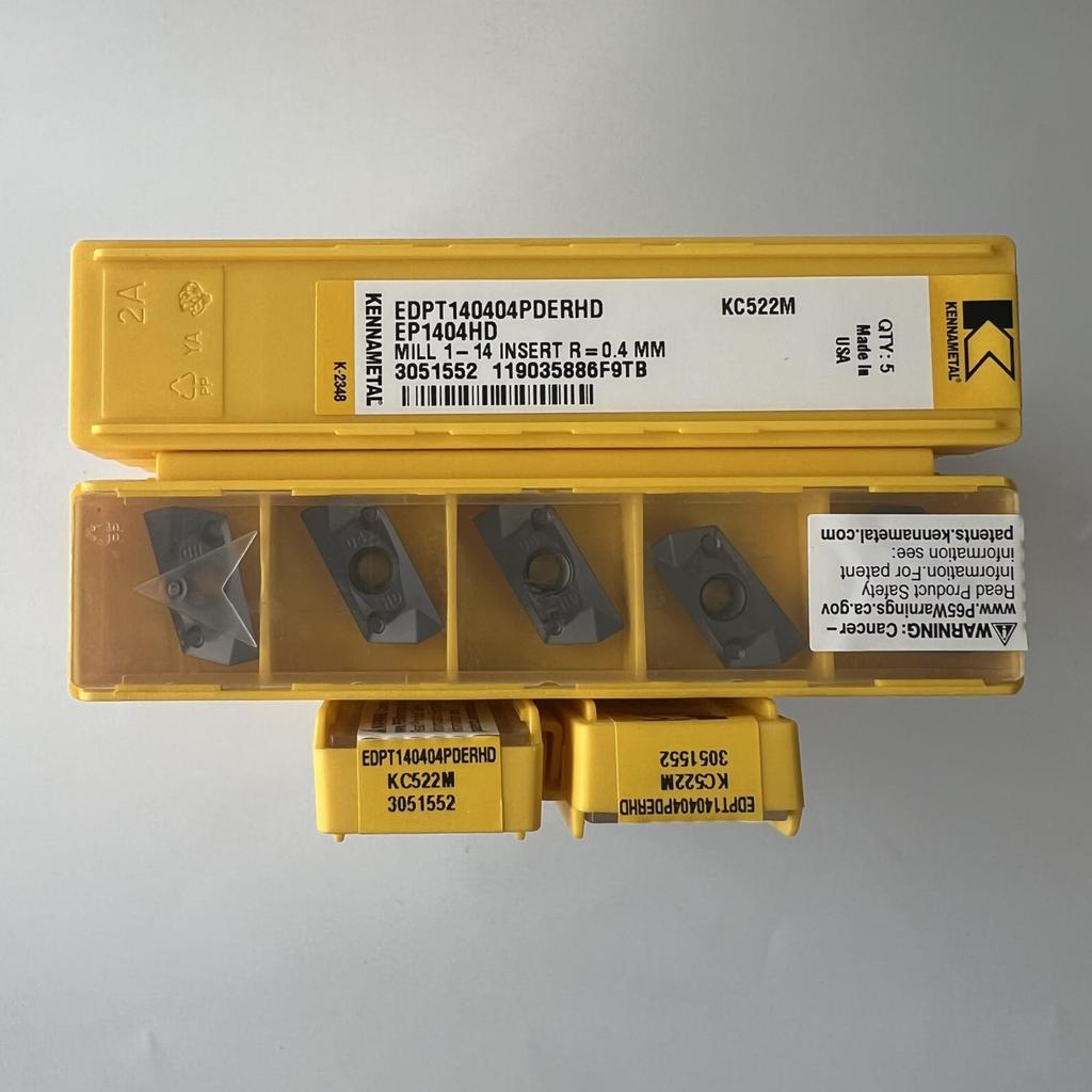 KENNAMETEL / EDPT140404PDERHD KC522M / Carbide CNC Blade 10 Pcs