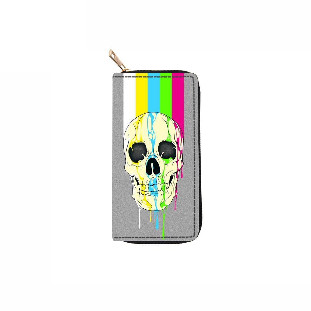 

Skull long zipper wallet, card bag, clutch bag, wallet.