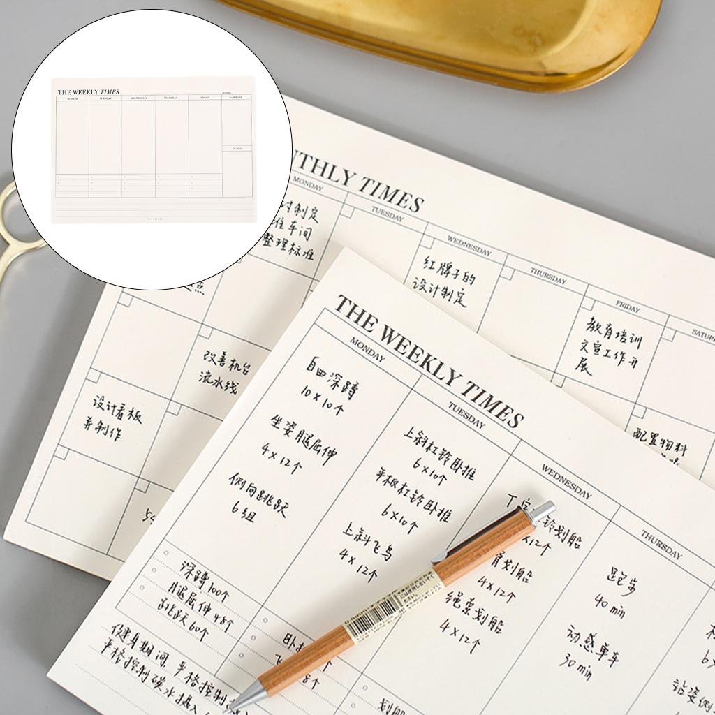 Monthly Planner Tear-Off Sheets Weekly Tasks for Appointments Office Easy Planning Student