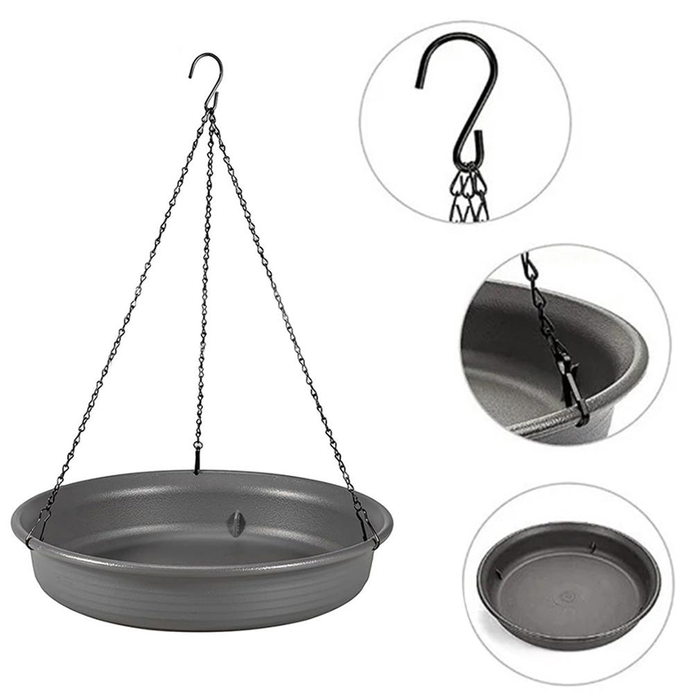 Garden Bird Bath Tray Hanging Bird Feeder Chain Hanging Outdoor Garden Drinking Water Bird Feeding Device Drinking Water Basin