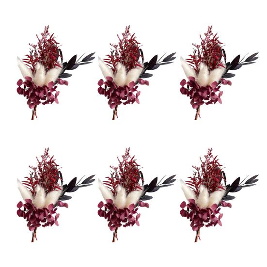 6Pcs Artificial Dried Flower Bouquet Bohemian Mini Flower Bouquet DIY Crafts Vase Wedding Party Home Office Table Centerpiece Decoration