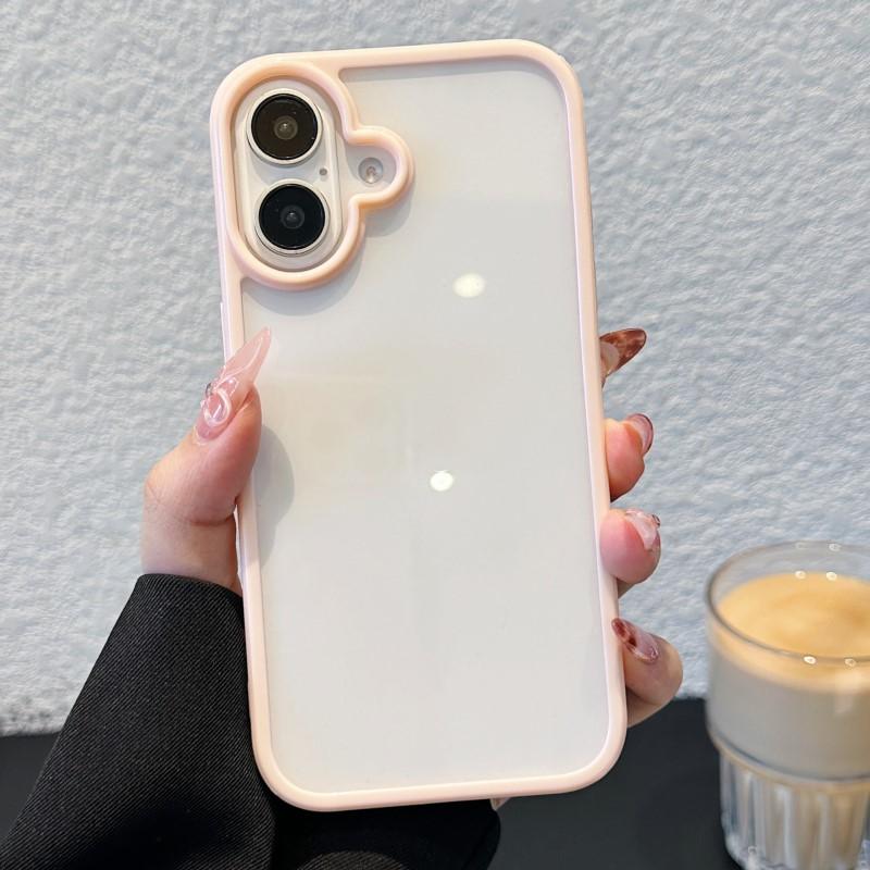 Clear Candy Color Bumper Case For iPhone 16 15 14 13 Mini 12 11 Pro Max XR XS X Plus Soft Bumper Shockproof Hard Back Cover