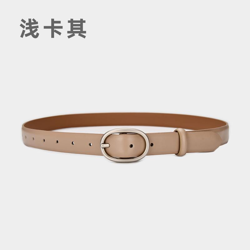 Belt Women'S Winter Casual Jeans With Decorative Thin Belt Cowhide Black Simple Women'S Belt