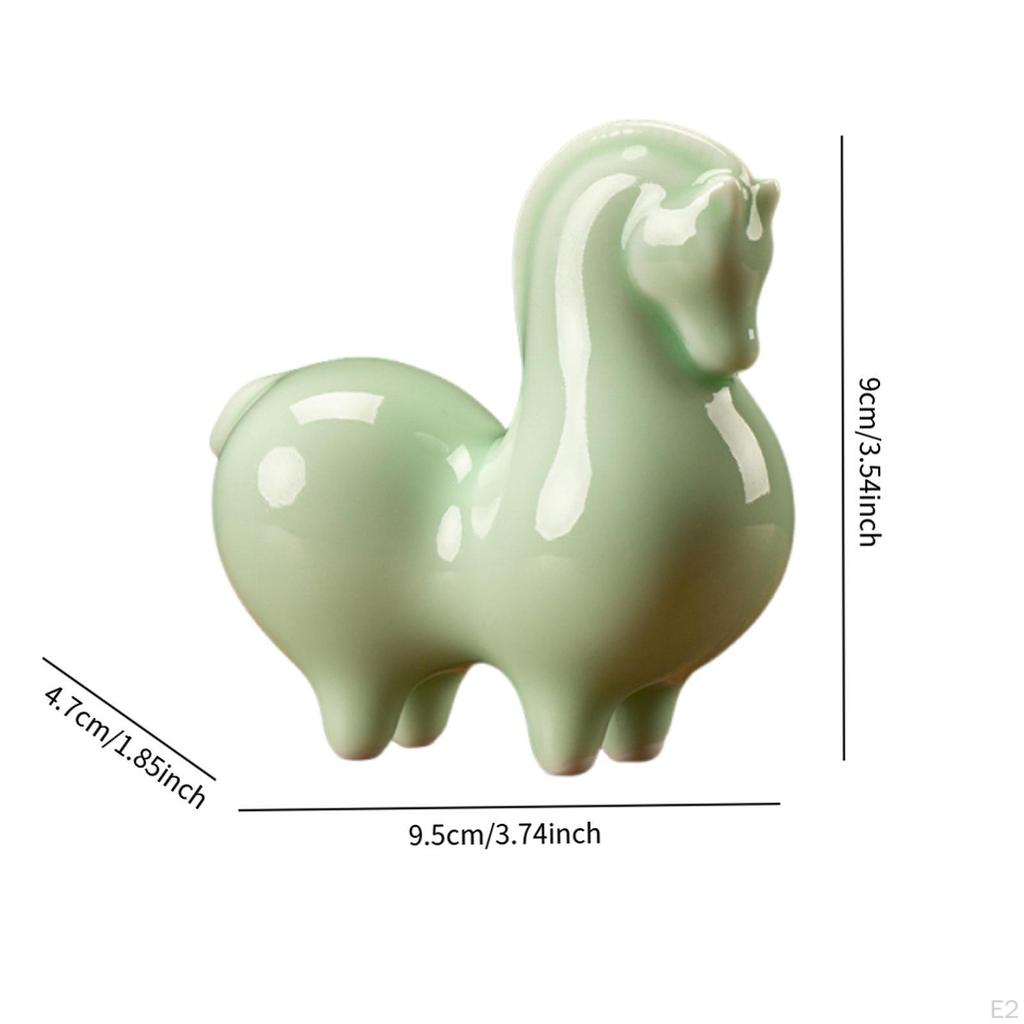 Figurine Ceramic Horse Statue Modern Collectible Chinese Year Decoration Sculpture for Bedroom