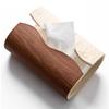 Cave Stone Tissue Box Advanced Sense Living Room Luxury Walnut Leather Paper Box Creative Paper Box Home Decoration