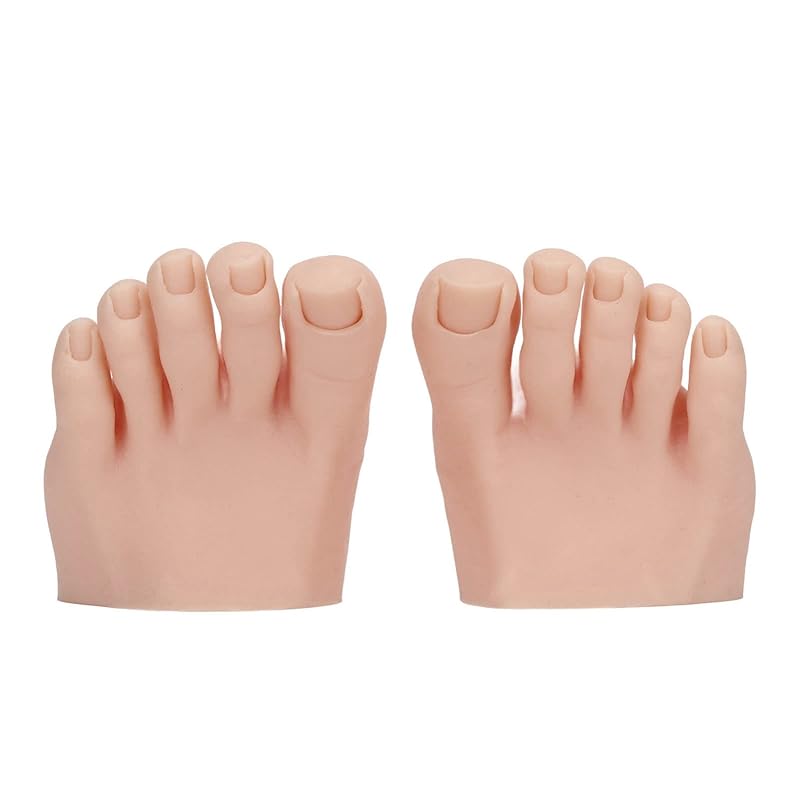 

Тренировочная нога для нейл-арта 1 пара Искусственная половина стопы для практики педикюра, Мягкий износостойкий силикон Тренировочная стопа для педикюра Тату-практика Силикон Medium Skin Color