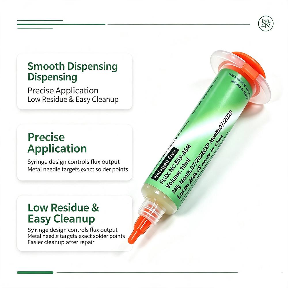 NC-559-ASM BGA PCB No-Clean Solder Paste Welding Advanced Oil Flux Grease 10cc Soldering Repair Paste Mass Air Flow 3