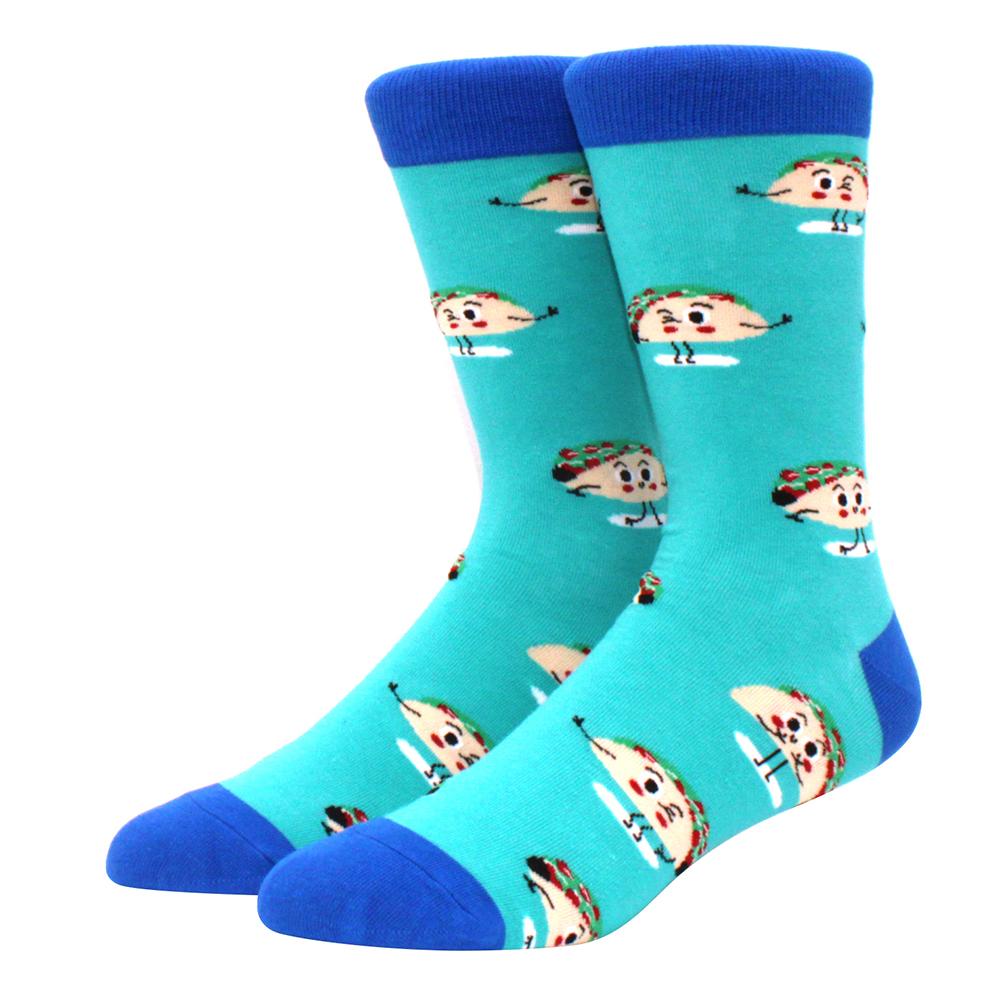 brand new men's socks colorful combed cotton crew socks Jacquard striped knee high socks for Funny men business casual dress