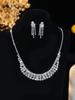 European Style Diamond-Inlaid Evening Necklace & Jewelry Set for Brides