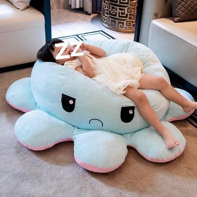 Large Reversible Mood Octopus Plush - Angry Flip Face for Stress Relief & Birthday Gift
