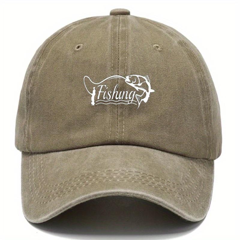 pc Retro FishingThemed Baseball Cap Compatible for   Lightweight Adjustable Outdoor Hat with Fish  Rod Design HandWashed