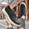 Spring Fashion  Top Layer Cowhide Comfortable Lace Up Sports Shoes High-quality Classic Black Outdoor Casual Leather Shoes