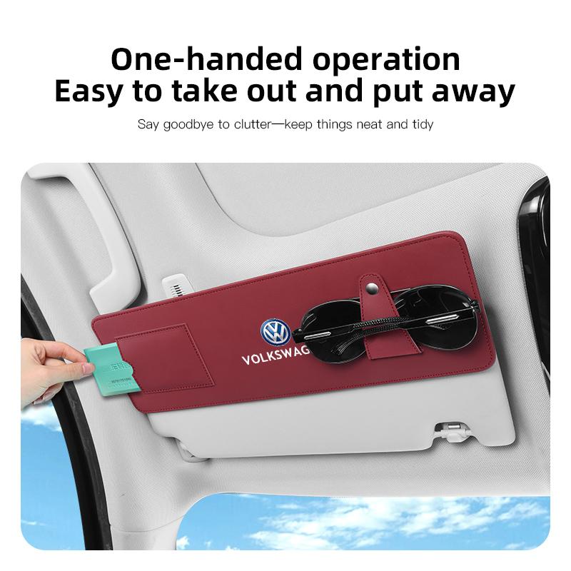 O7Car Sunshade Extender Plate Storage Clip Glasses Clip For Volkswagen Tiguan Passat Golf Polo Touareg Magotan Amarok T5 T-ROC GTI