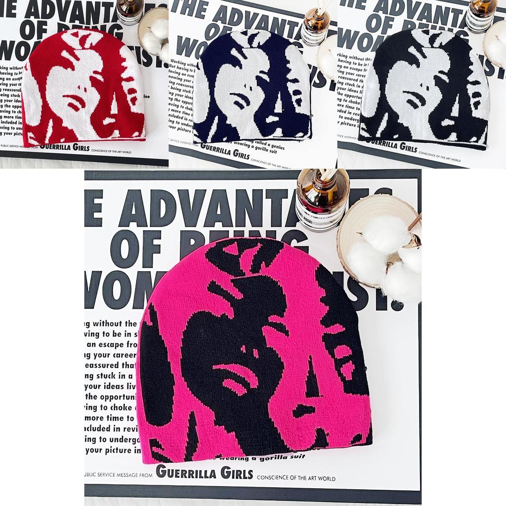 Knit Hat For Men Women With Cartoon Character Embroidery For Fall Outdoor Casual Warmth