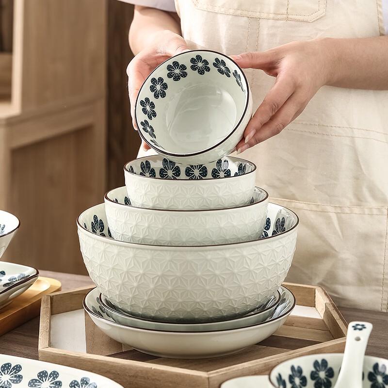 Abay Ceramic 35-Piece Dinnerware Set for 6 - Small Orchid Design