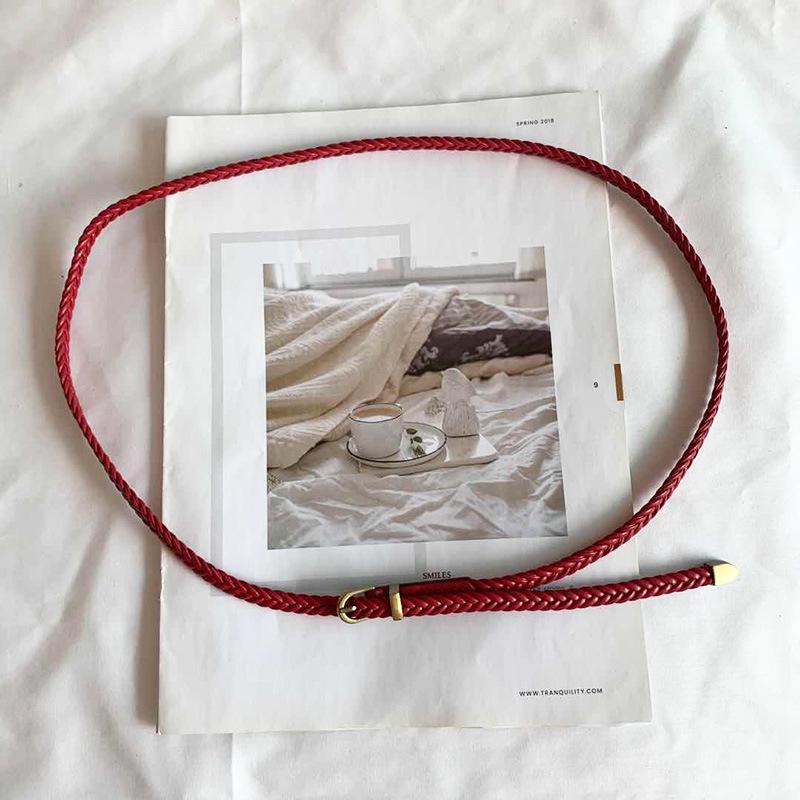 Exquisite Women's Retro Casual Thin Leather Woven Belt – Versatile Korean Style Waist Chain
