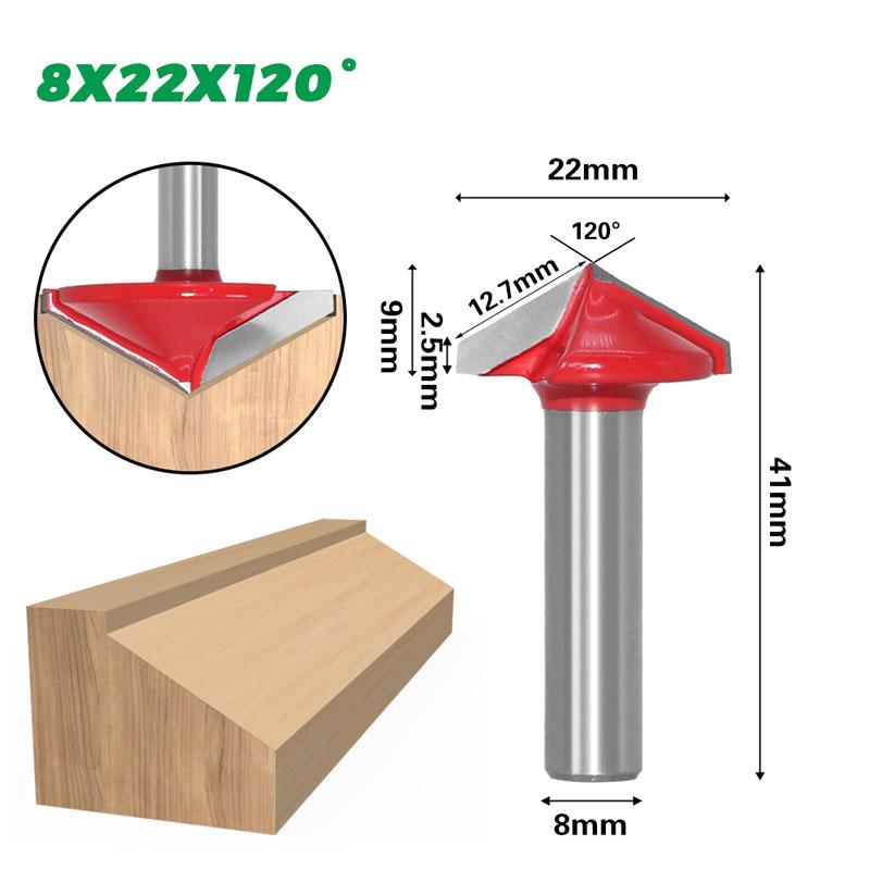 1pc 8mm Shank 60 90 120 150 Degrees V Groove Wood Router Bit Solid Carbide End Mill Woodworking Tools