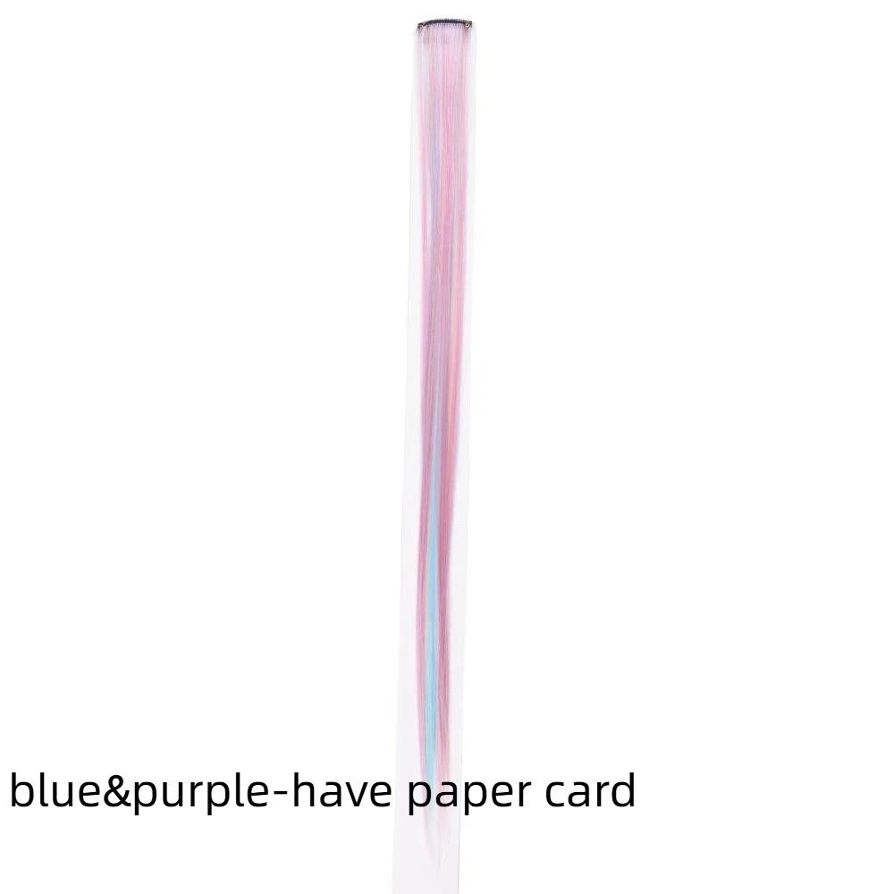 Rainbow Colorful Extension Fashion Long Straight Wavy Hairpieces Fake Hair Clip Strands Women/Kids