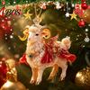 Weihnachtsbaum Hängedekoration 2D Flaches Schaf Ornament mit Lanyard, Acryl Ornamente Anhänger für Zuhause Party Festlich Und Saisonal Andenken Akzente