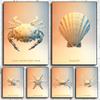 Vintage Crab Ocean Animals Posters Print Canvas Painting Scallop Sea Star Nordic Wall Art For Living Room Home Decoration Mural